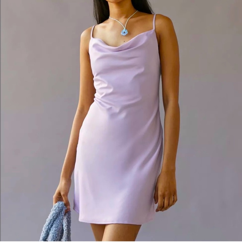 Urban Outfitters Mallory Cowl Slip Lilac Dress Small
